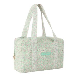 sac weekend matelassé fleuri douceur céladon la petite cachottiere (1)