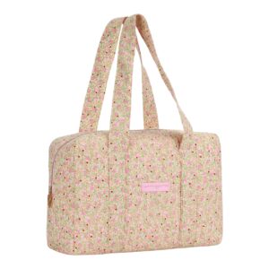 sac weekend matelassé fleuri romance rose la petite cachottiere (3)