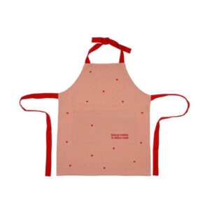 tablier de cuisine enfant rose à coeurs brodés rouge bisous sucres et calins sales sema (2)