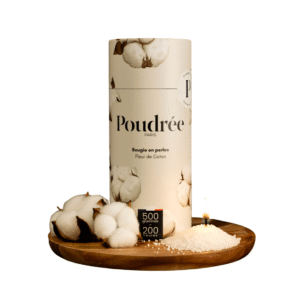 kit bougie parfumée en perles fleur de coton + mèches poudrée (5) (1)