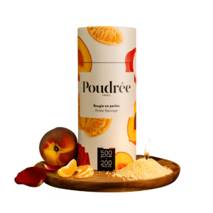 kit bougie parfumée en perles rosée sauvage + mèches poudrée (1) (1)