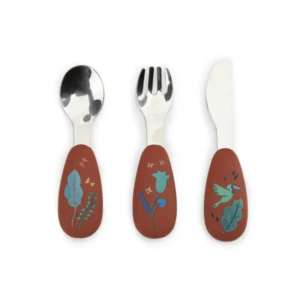 set de 3 couverts silicone et inox terracotta turquoise foret mawa moulin roty (1)