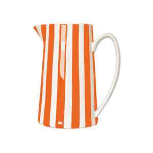 pichet blanc carafe rayé orange opjet