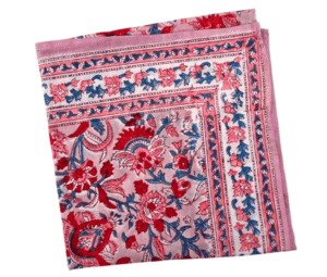 CACHO-45830-FOULARD F96 ROSE ROUSE BLOCK INDIA 100-100 CM