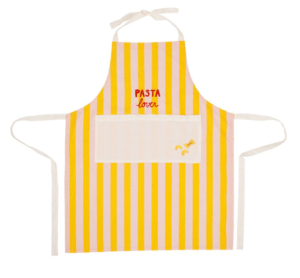 SEMA-79990-TABLIER BRODE KITCHFUN JAUNE ET ROSE